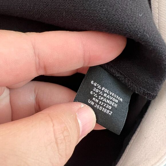 Victoria Beckham Blouse 2X Womens Top Black white Twill Tank Scallop Preppy - Picture 4 of 8